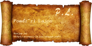 Pomázi Lajos névjegykártya